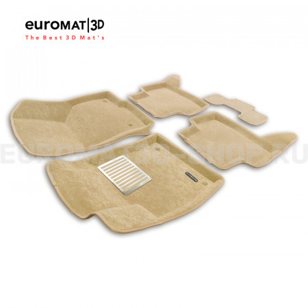 Текстильные 3D коврики Euromat3D Lux в салон для Volkswagen Golf 7 (2013-2019) № EM3D-004507T Бежевые
