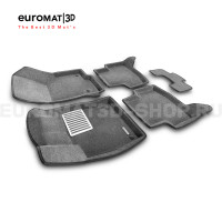 Текстильные 3D коврики Euromat3D Lux в салон для Volkswagen Golf 7 (2013-2019) № EM3D-004507G Серые