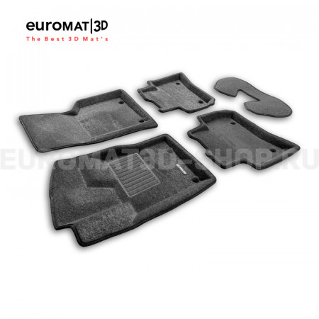 Текстильные 3D коврики Euromat3D Business в салон для Jaguar F-Pace (2016-) № EMC3D-002753G Серые