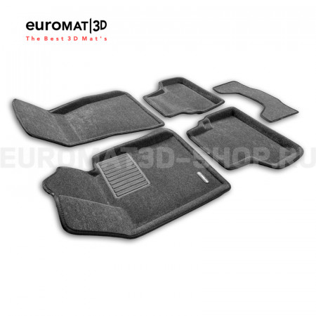 Текстильные 3D коврики Euromat3D Business в салон для Bmw 5 (G30) (2017-) № EMC3D-001219G Серые