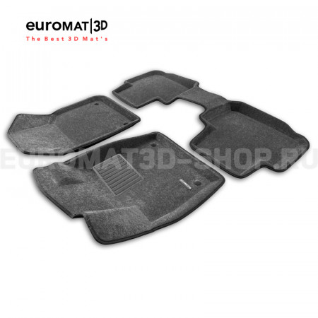 Текстильные 3D коврики Euromat3D Business в салон для Volkswagen Teramont (2018-) № EMC3D-005410G Серые