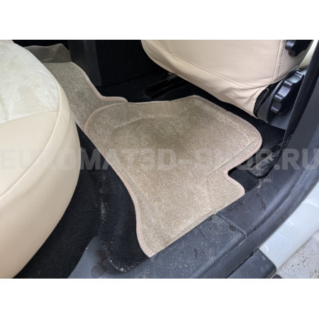 Текстильные 3D коврики Euromat3D Lux в салон для Skoda Octavia A5 (2004-2012) № EM3D-004502T Бежевые