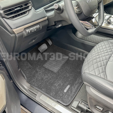 Текстильные 3D коврики Euromat3D Business в салон для Exeed TXL (2019-) № EMC3D-001423