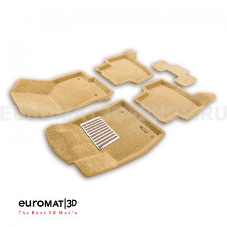 Текстильные 3D коврики Euromat3D Lux в салон для Volkswagen Passat B8 (2016-) № EM3D-005401T Бежевые