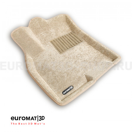 Текстильные 3D коврики Euromat3D Business в салон для Chery Tiggo 8 PRO (2019-2023) № EMC3D-001422T Бежевые