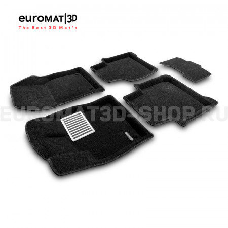 Текстильные 3D коврики Euromat3D Lux в салон для Volkswagen Tiguan L (2020-2024) № EM3D-005415.2
