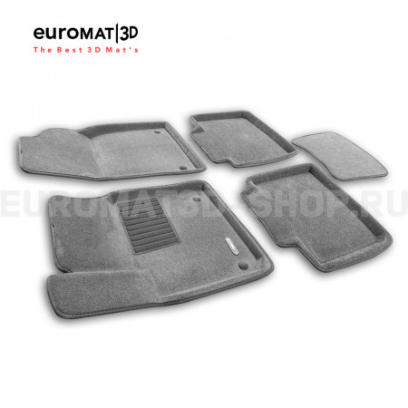 Текстильные 3D коврики Euromat3D Business в салон для Geely Atlas (4WD) (2024-) № EMC3D-001418G Серые