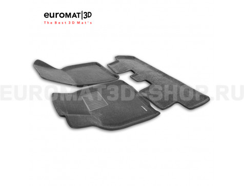 Текстильные 3D коврики Euromat3D Business в салон для Tesla Model Y (2020-) № EMC3D-004902G Серые