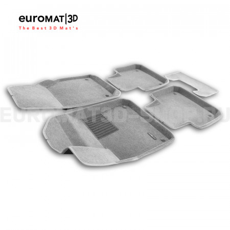 Текстильные 3D коврики Euromat3D Business в салон для Volkswagen Touareg (2018-) № EMC3D-004106S Светло-серые